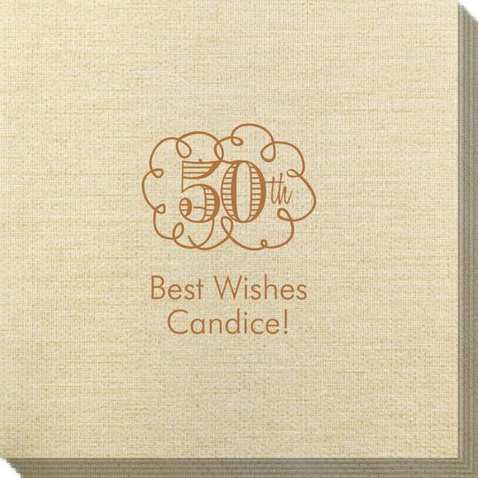Fun Anniversary Scroll Bamboo Luxe Napkins